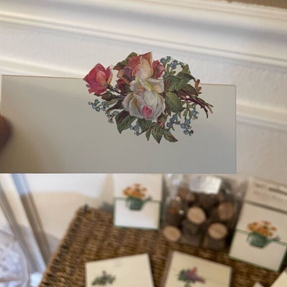 Pine Wood Place Setting Holders Caspari & Claudia Laub 1988 Die Cut Place Cards - Picture 9 of 16